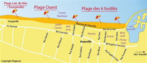 Carte des plages de Deauville et environs