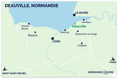 Infographie: itinéraire Deauville et principaux points d’intérêt