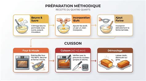Infographie: quatre-quarts - proportions et étapes