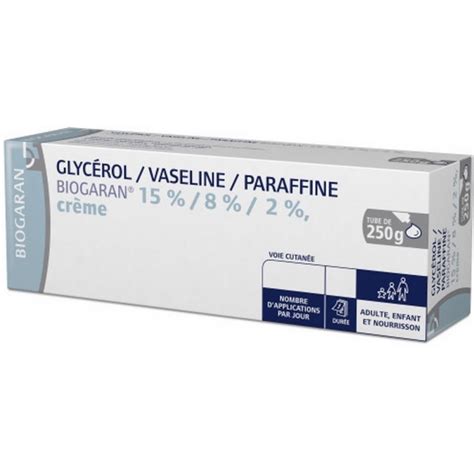 Photo d'un tube de crème Glycérol Vaseline Paraffine