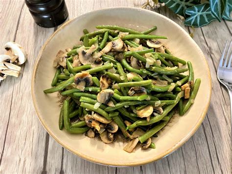 Diagramme nutritionnel comparant haricots verts et champignons