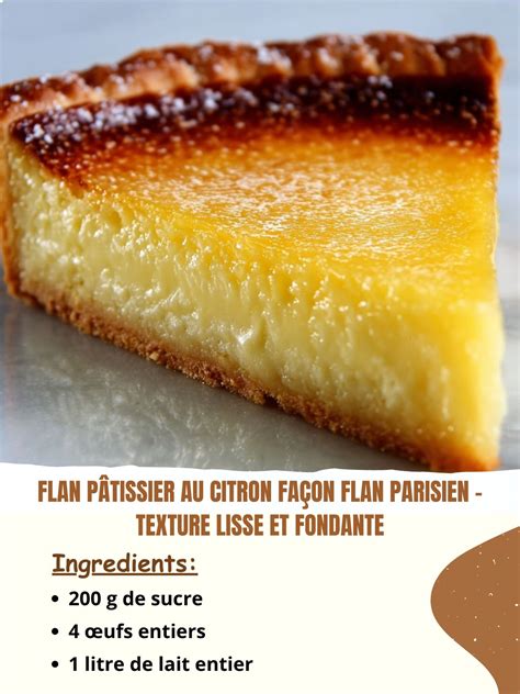 Texture d'un flan pâtissier lisse