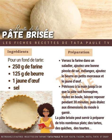 Pâte brisée fine pour pâtisserie