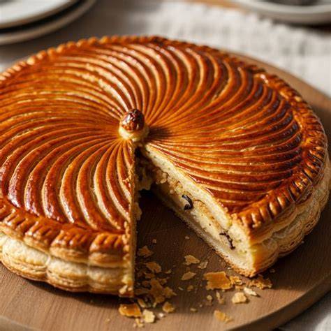 galette des rois garnie de crème pâtissière caramel