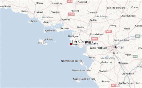 Carte de la France avec le Croisic et Pont-Aven mis en évidence