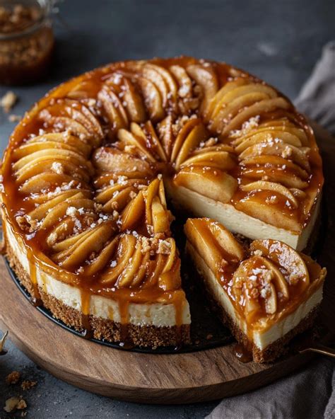 Cheesecake américain au caramel garni