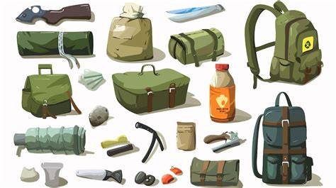 Illustration artistique du bunker et des objets de survie