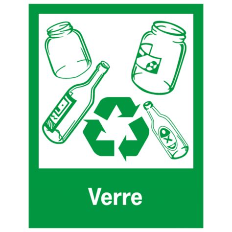 Symbole de recyclage sur une bouteille en verre
