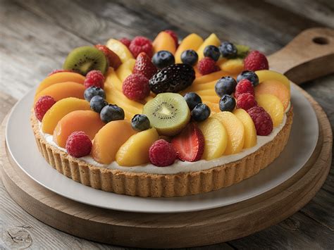 Tarte aux fruits garnie de crème pâtissière