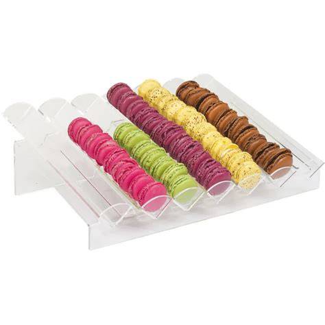 Infographie: Schéma du présentoir macarons 7 rangs et dimensions