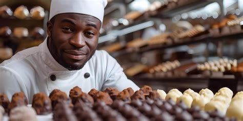 Chocolatier travaillant du chocolat noir