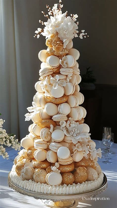 Schéma d’assemblage des macarons et cascade de fleurs