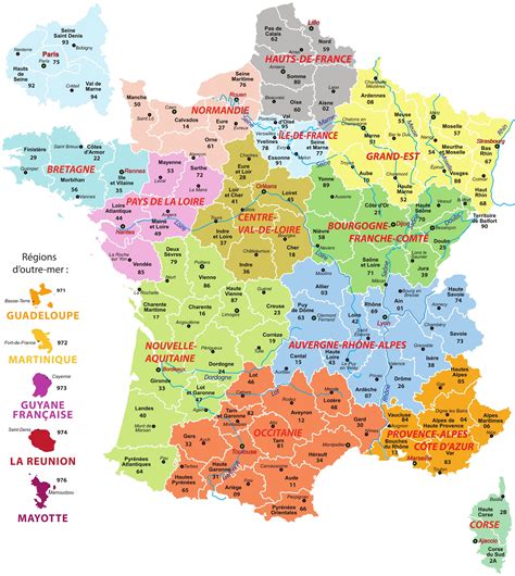 Carte de France montrant les principales régions de production de chou-fleur