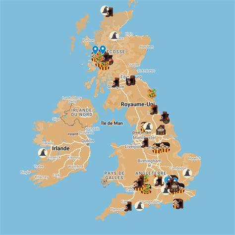 Carte des lieux de tournage et contraintes de tournage au Royaume-Uni