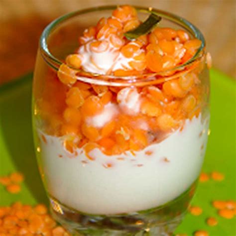 verrines de lentilles corail