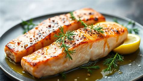 Pavés de saumon marinés reposant dans un plat