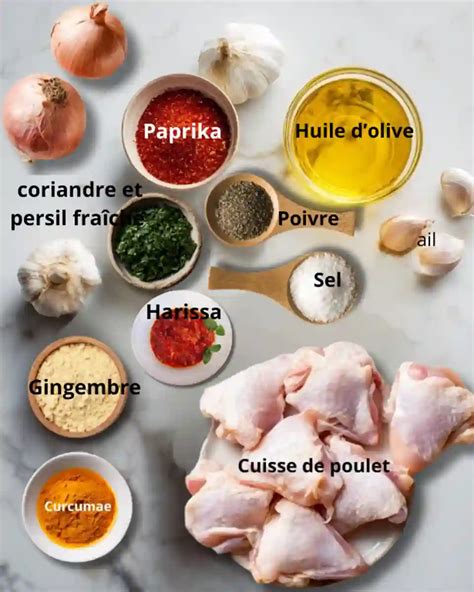 Ingrédients pour marinade indienne