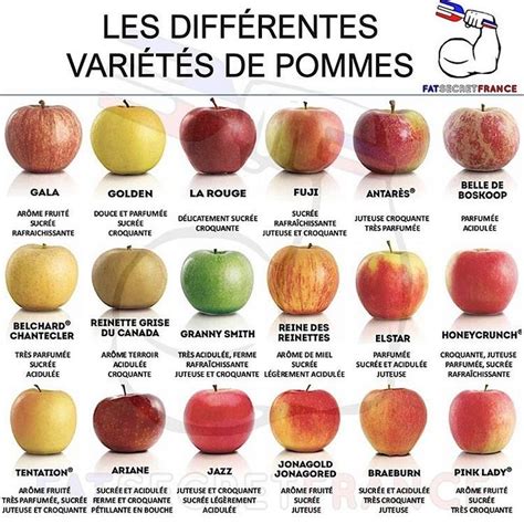 Tableau comparatif des variétés de pommes rouges