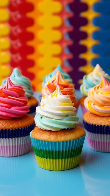 Exemples de cupcakes colorés