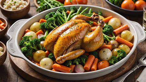 Poulet braisé avec ses légumes en cocotte