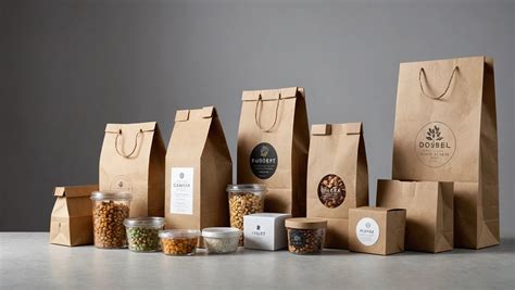 Illustration de différents types d'emballages alimentaires en bois