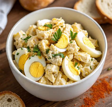 Mortadelle et œufs durs coupés en dés