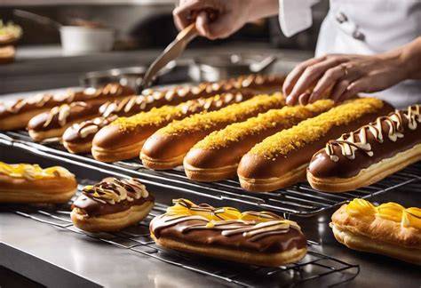 Schéma des étapes de cuisson des éclairs et gabarits