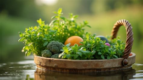 Assortiment d'herbes fraîches dans un panier