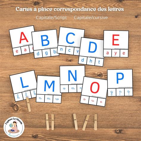cartes Montessori avec lettres à assembler