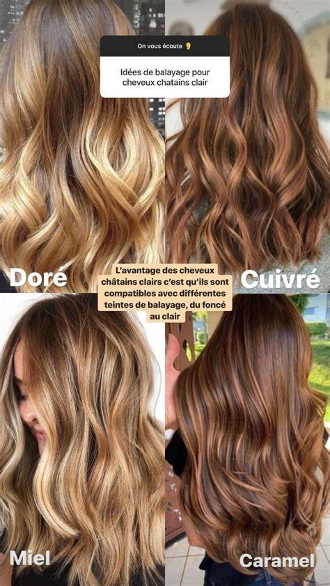 Palette de couleurs pour balayage caramel et blond californien