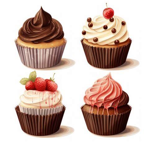 illustration cupcakes chocolat nappage