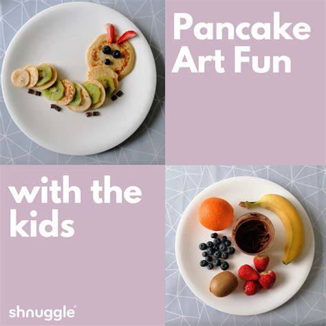 Photo d’un atelier Pancake Art avec dessins sur crêpes