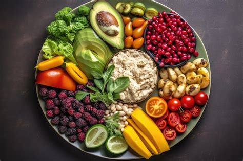 Illustration d'une salade colorée avec des fruits rouges et des légumes verts