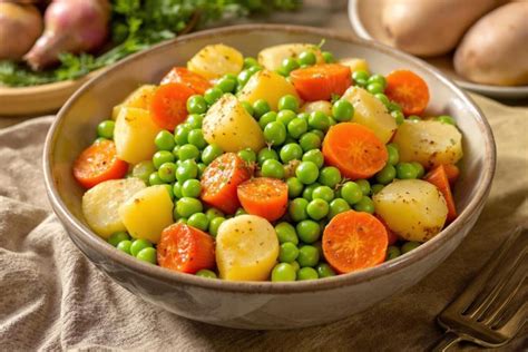 Assortiment de légumes frais : carottes, brocolis, petits pois