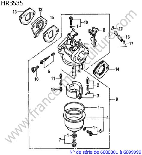 Vue éclatée d'un carburateur de moto