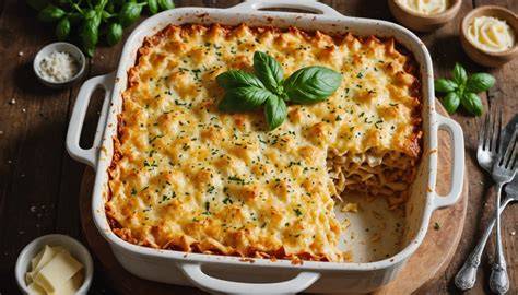 Schéma explicatif des couches d'un gratin de pâtes