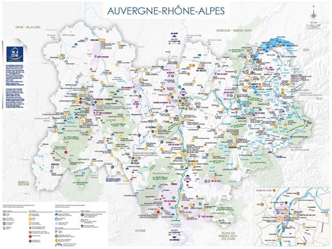 Carte de la région Auvergne avec Mozac et Riom