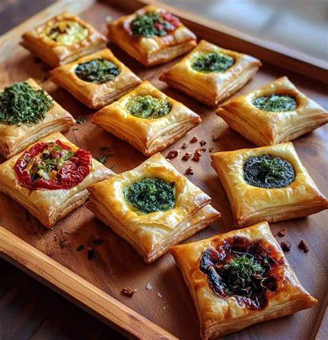 Schéma de plis pour feuilletés apéritifs variés