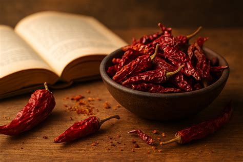 Piments rouges séchés et herbes aromatiques pour infusion