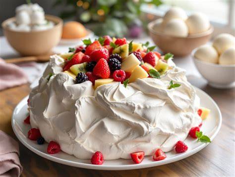 Étapes de préparation de la meringue pour la pavlova
