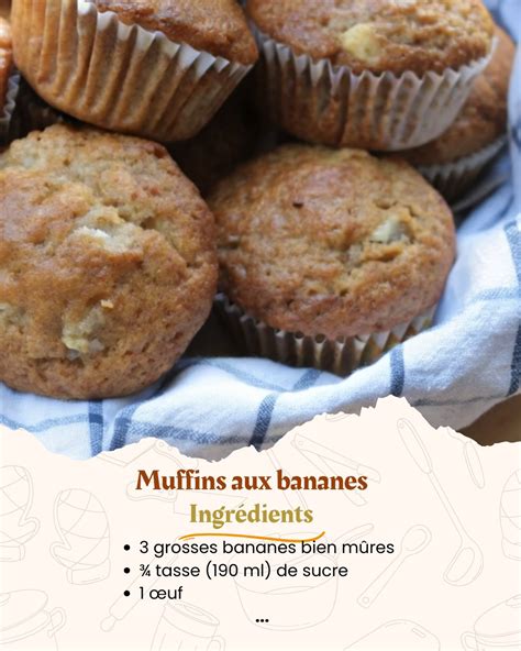 Muffins aux bananes dorés et sortant du four