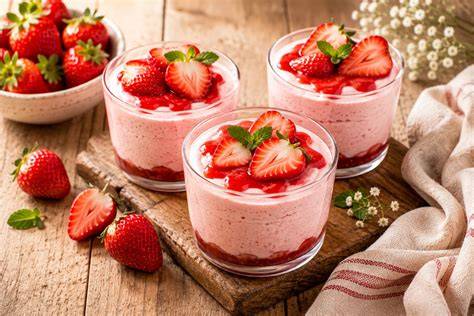 Image: verrines de mousse fraise mascarpone