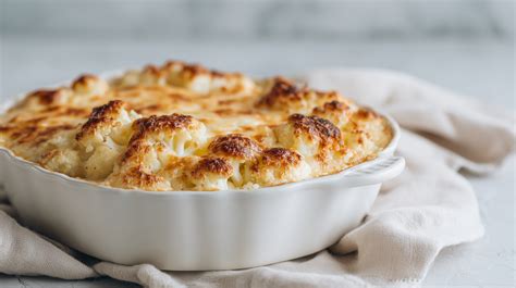 Gratin de chou-fleur prêt à être enfourné