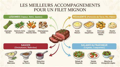Tableau des accompagnements possibles pour filet mignon