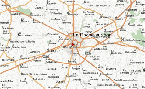 Carte de La Roche-sur-Yon indiquant les emplacements des restaurants mentionnés