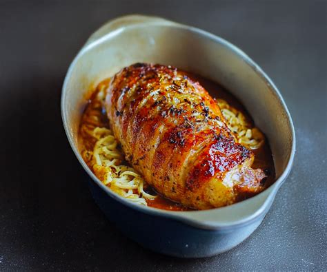 Rôti de porc au miel et à la moutarde