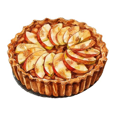 illustration tarte pommes crème pâtissière