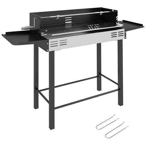 Barbecue boule en inox avec tablettes latérales