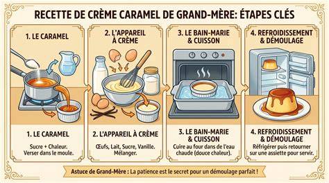 Graphique étapes caramel et bain-marie