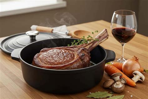 Cocotte en fonte avec un cuissot